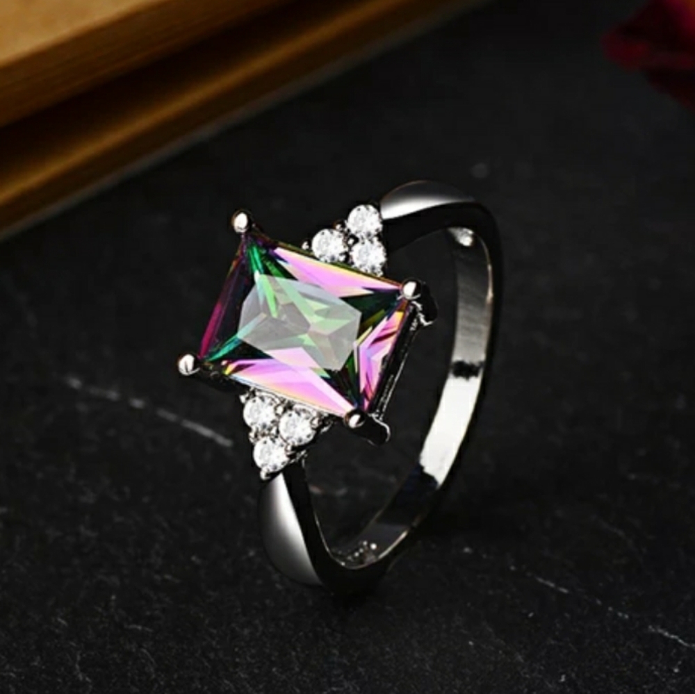 New Silver Colorful Ring